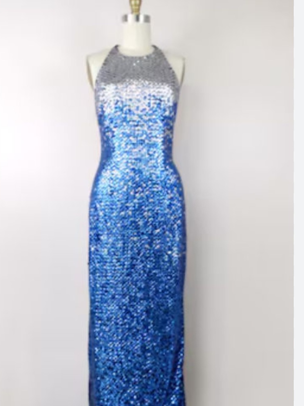 Cache Dress - Silver to Deep Blue